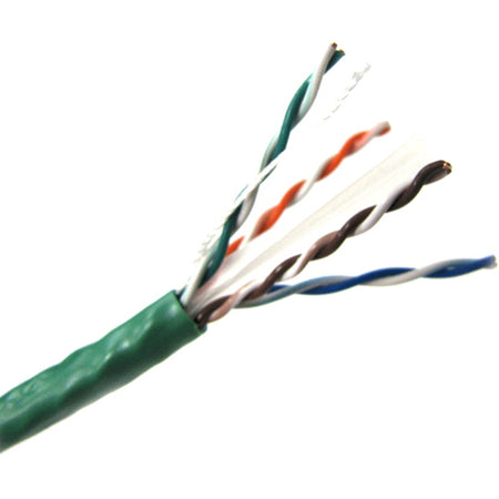 Weltron 1000ft Cat6 UTP 550 MHz Solid Plenum Cable - Green - T2404L6P-GN