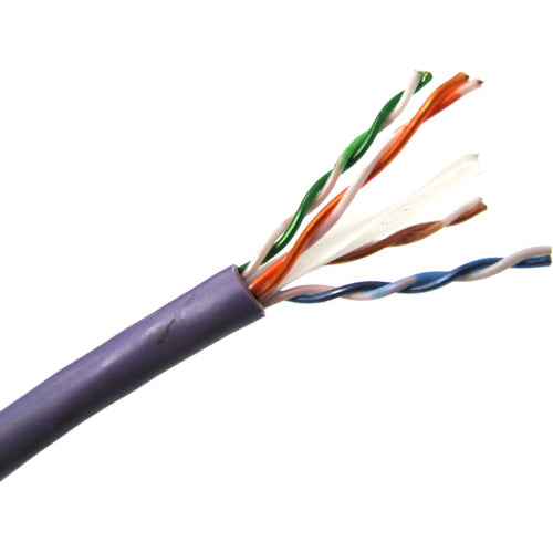 Weltron 1000ft Cat6 UTP 550 MHz Solid Plenum Cable - Purple - T2404L6P-PL