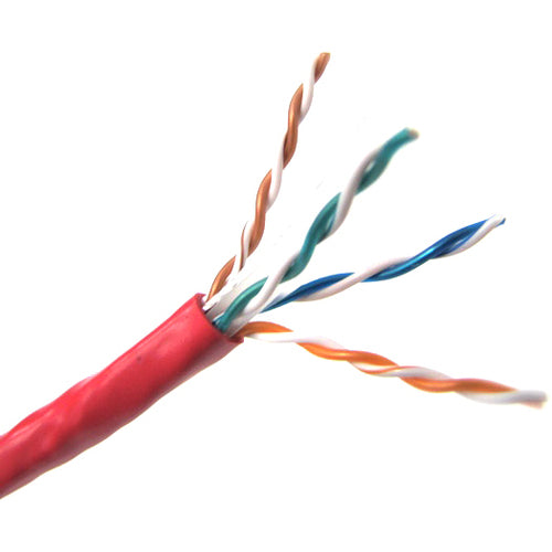 Weltron 1000ft Cat6 UTP 550 MHz Solid Plenum Cable - Red - T2404L6P-RD