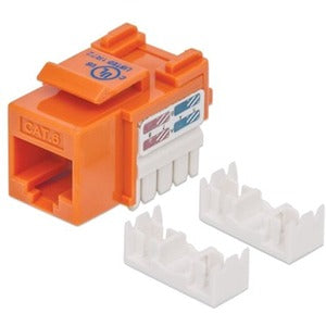 Intellinet Network Solutions Cat6 Keystone Jack, UTP, Punch-Down, Orange - 210775