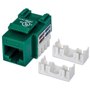 Intellinet Network Solutions Cat6 Keystone Jack, UTP, Punch-Down, Green - 210638