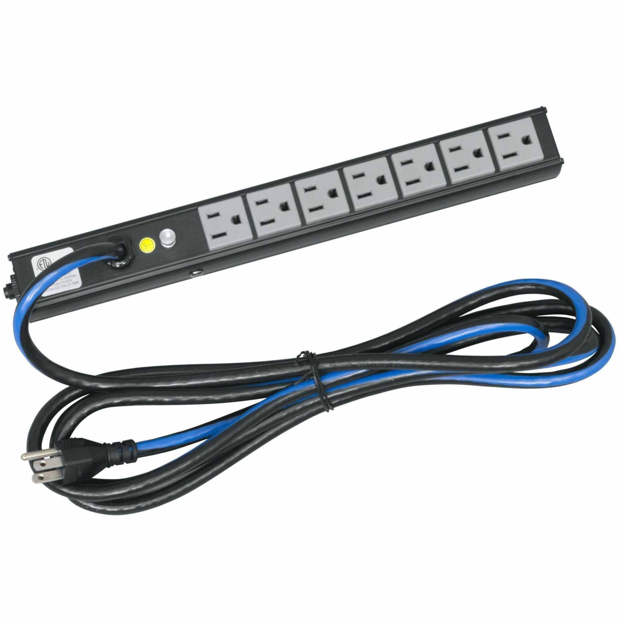 Middle Atlantic Slim Power Strip - High Density Power Strip - 7 Outlet, 15A - PD-715SC-NS