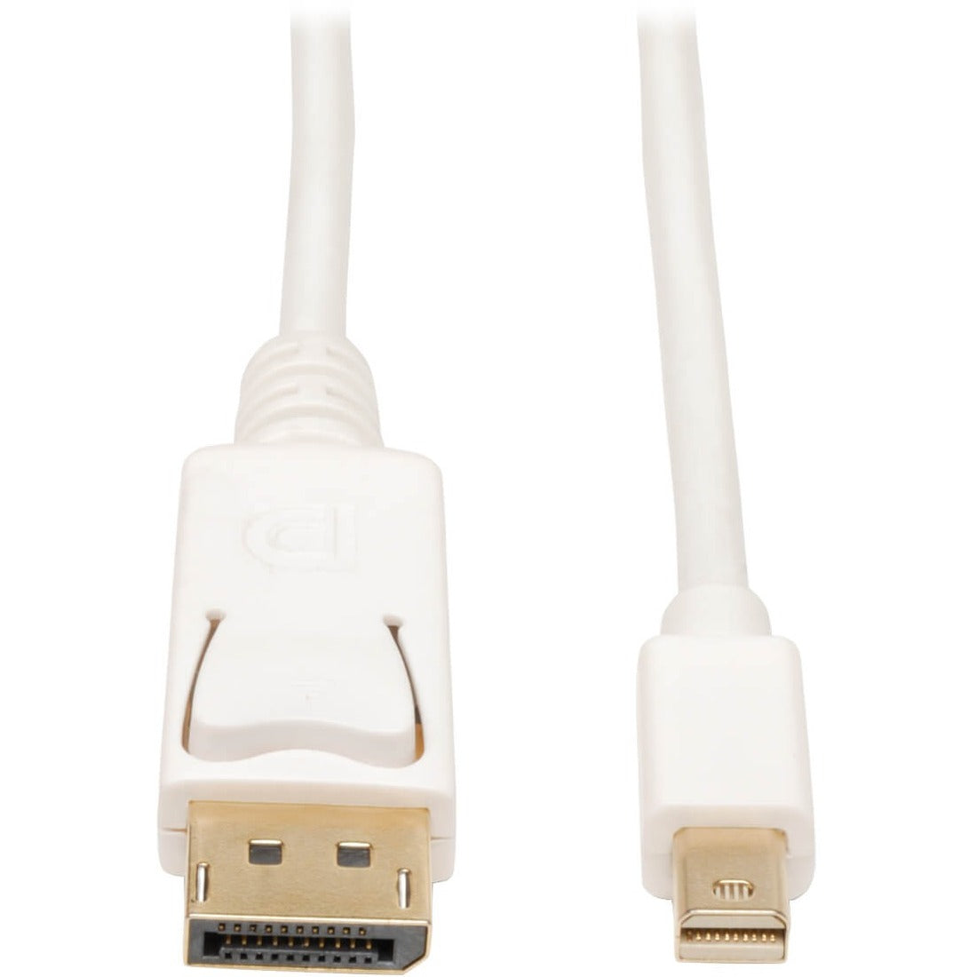 Eaton Tripp Lite Series Mini DisplayPort to DisplayPort Adapter Cable, 4K 60Hz (M/M), DP Latching Connector, White, 6 ft. (1.8 m) - P583-006