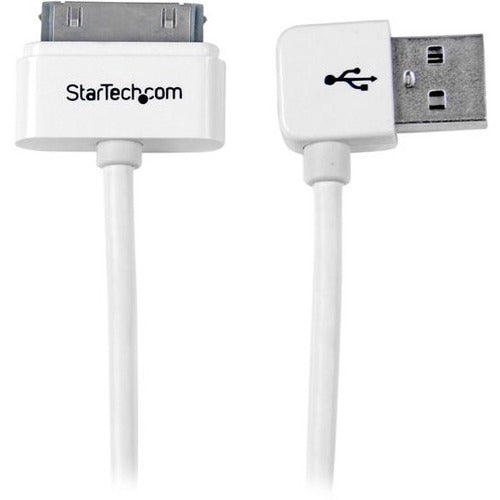 StarTech.com 1m (3 ft) AppleÂ&reg; 30-pin Dock Connector to Left Angle USB Cable for iPhone / iPod / iPad with Stepped Connector - USB2ADC1MUL