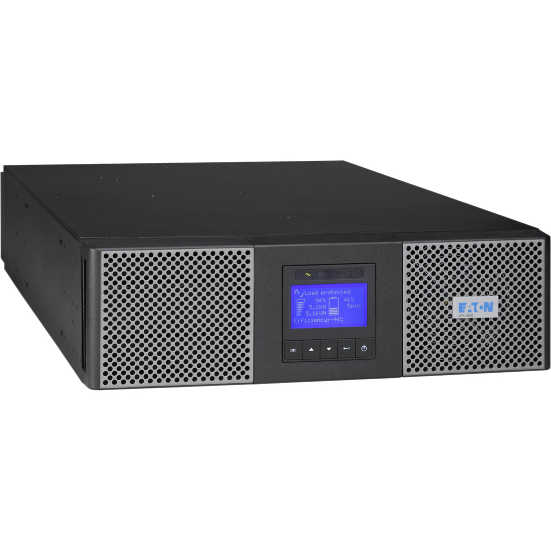 Eaton 9PX 8000VA 7200W 208V Online Double-Conversion UPS - Hardwired Input, 18x 5-20R, 2 L6-30R Outlets, Cybersecure Network Card, Extended Run, 9U Rack/Tower - Battery Backup - 9PX8KTF5