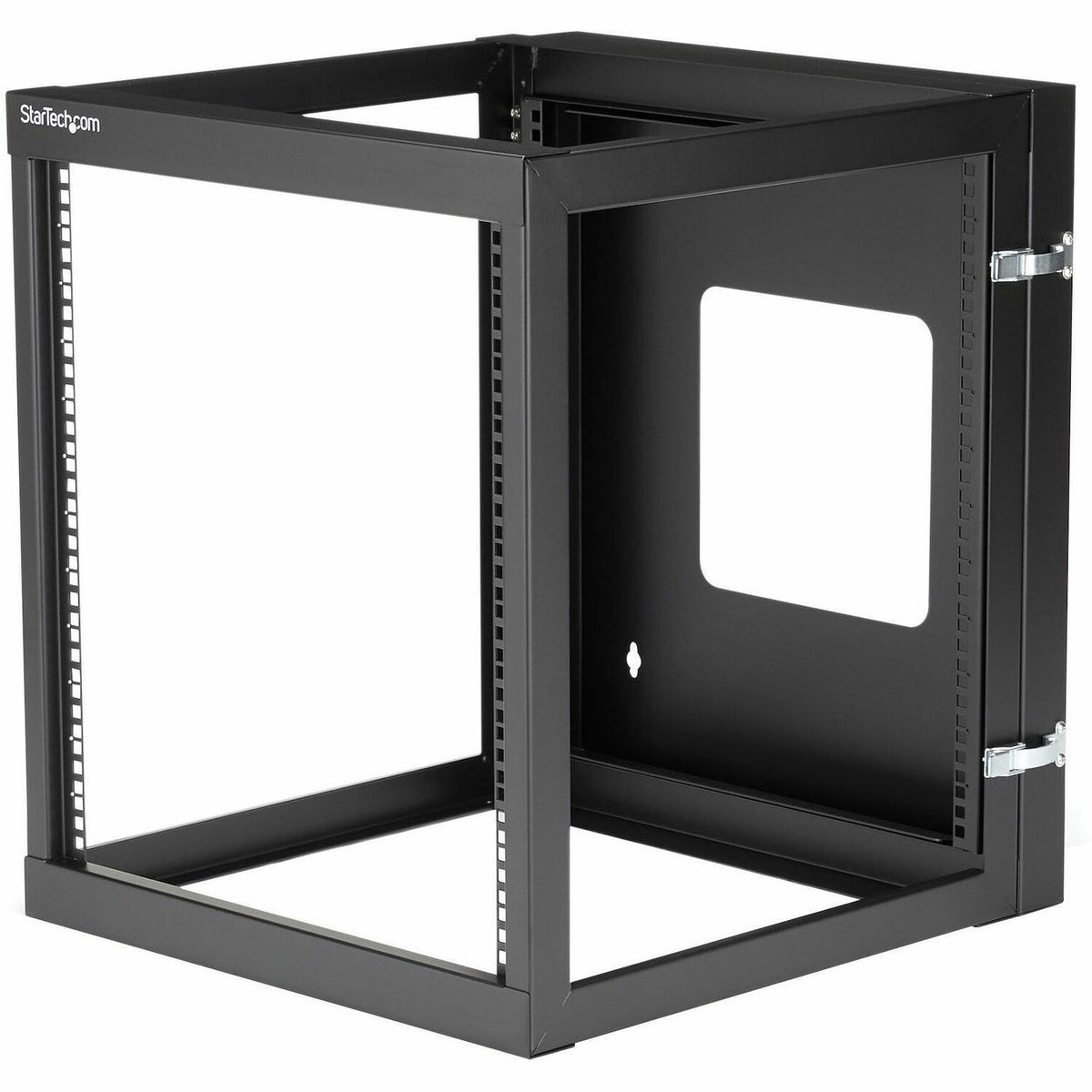 StarTech.com 4-Post 12U Hinged Wall-Mount Network Rack, 19" Open Frame Server Rack, Wall Mount Data Rack for IT Computer Equipment, TAA~ - RK1219WALLOH