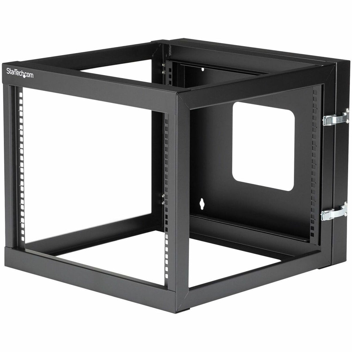 StarTech.com 4-Post 8U Hinged Wall-Mount Network Rack, 19" Open Frame Server Rack, Wall Mount Data Rack for IT Computer Equipment, TAA~ - RK819WALLOH