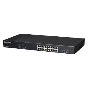 EverFocus 16-Port PoE Web-Managed Gigabit Ethernet Switch with 2 SFP Ports - ESM316T002R