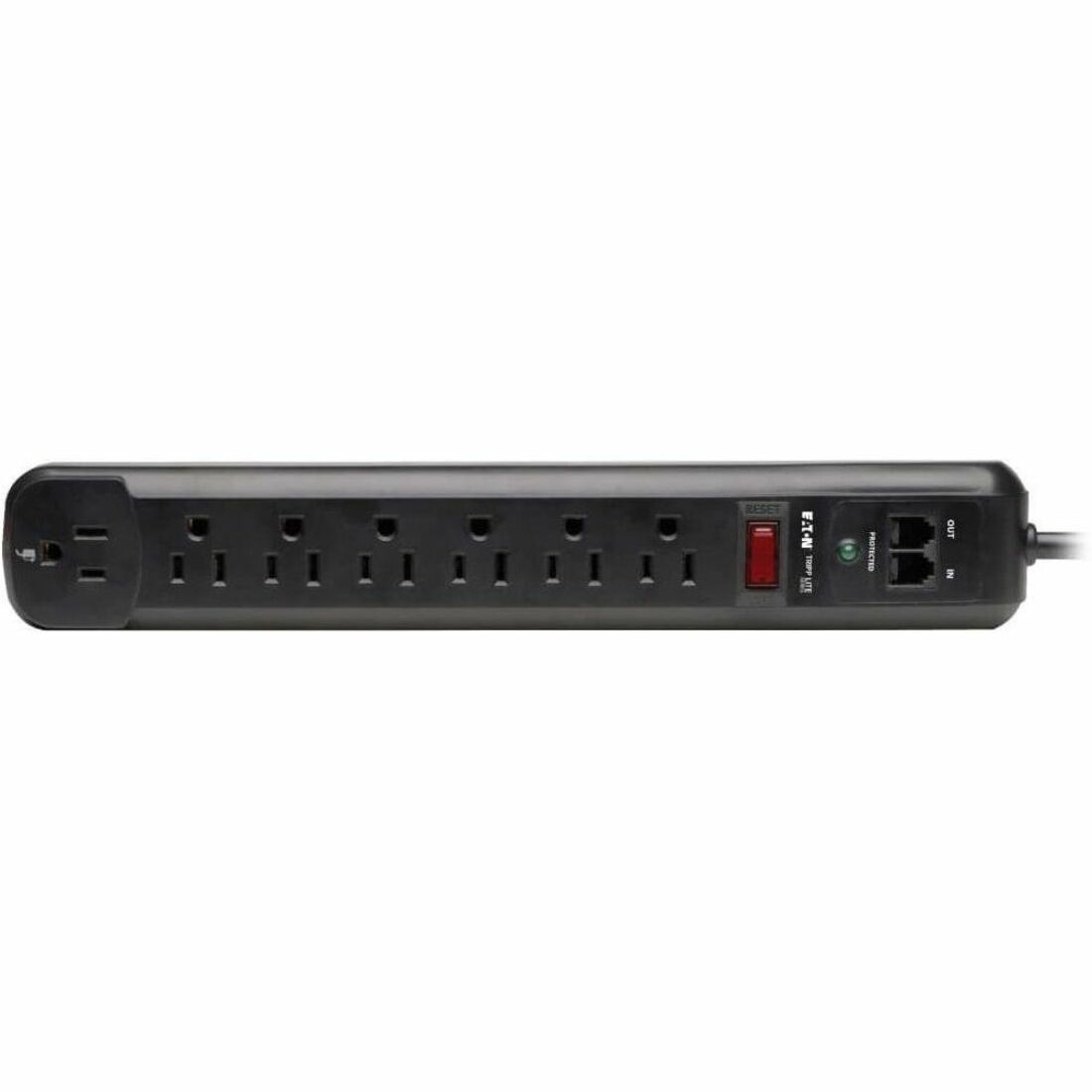 Eaton Tripp Lite Series Protect It! 7-Outlet Surge Protector, 6 ft. (1.83 m) Cord, 1080 Joules, Modem/Fax Protection, Black Housing - TLP76RBTEL
