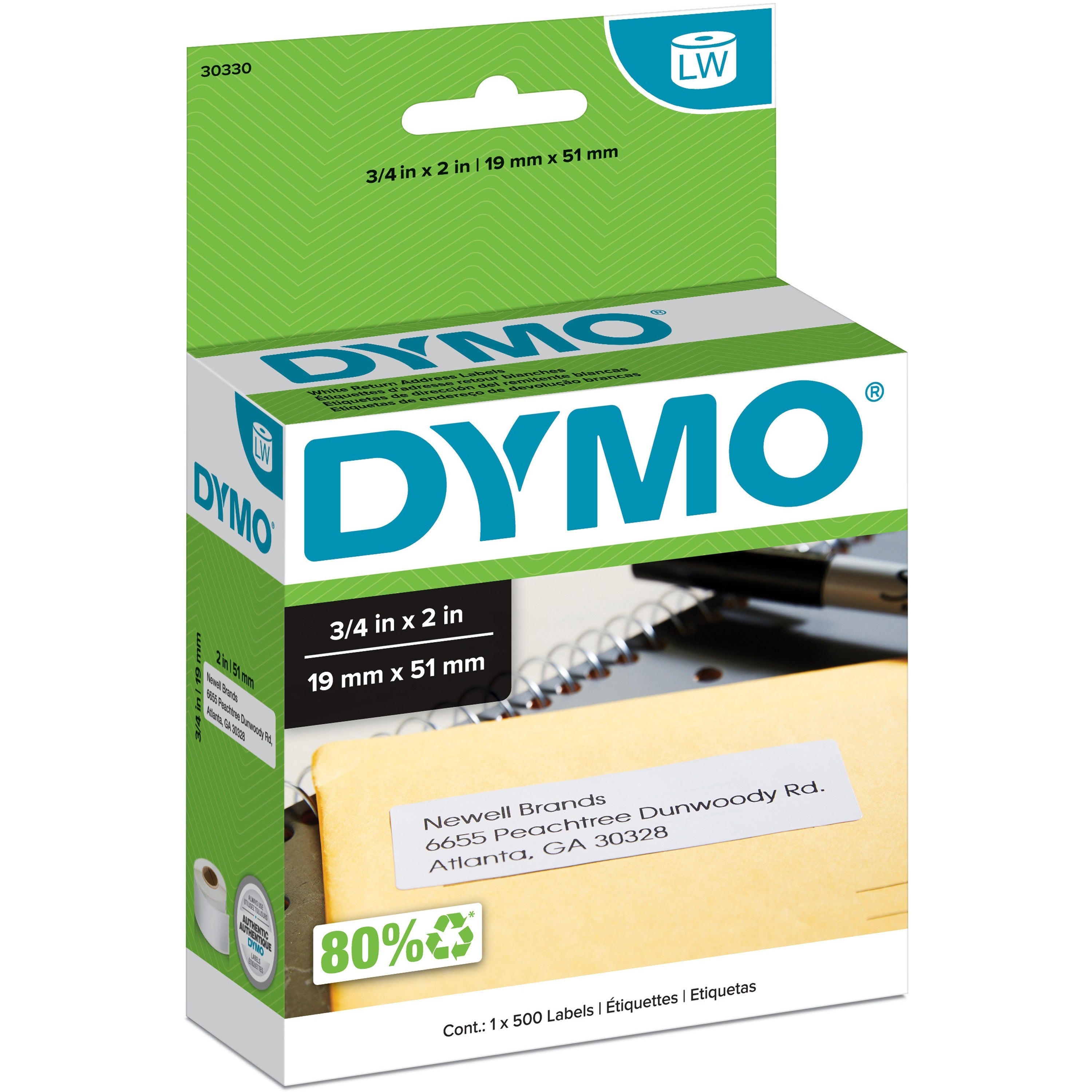 Dymo LW Return Address Labels 3/4" x 2" - 30330