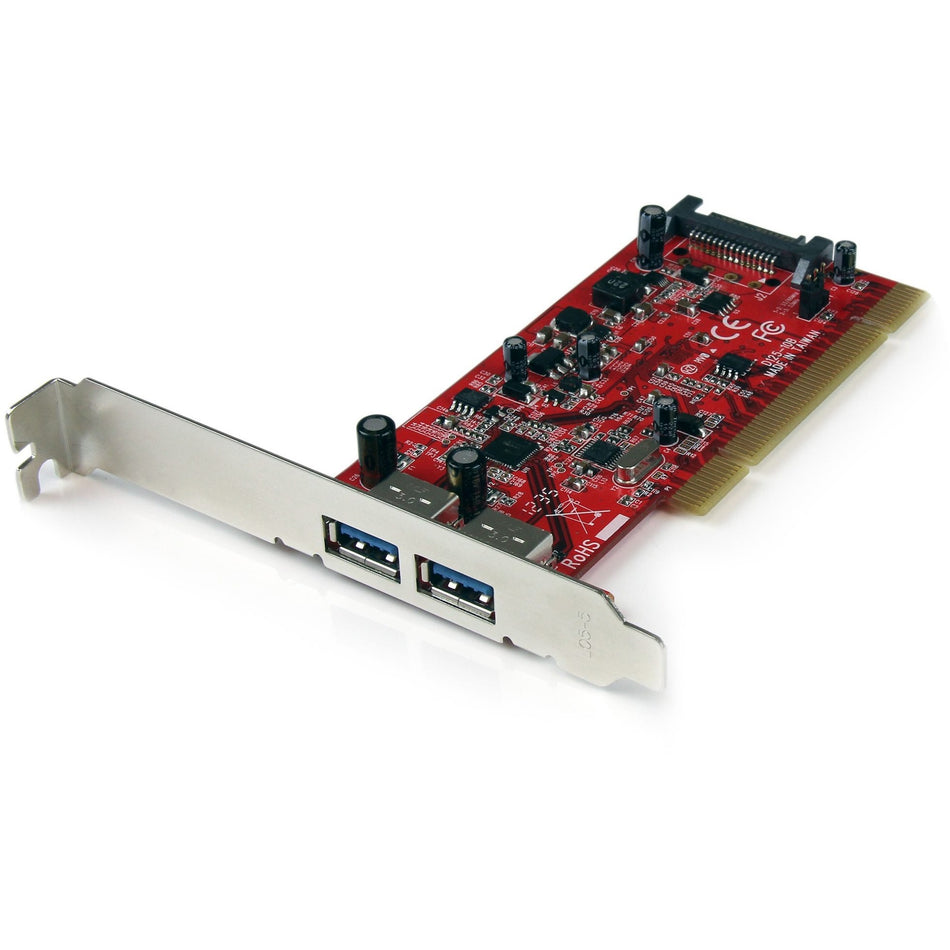 StarTech.com 2 Port PCI SuperSpeed USB 3.0 Adapter Card with SATA Power - 5Gbps - PCIUSB3S22