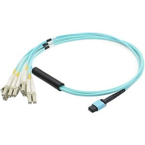 AddOn 2m MPO (Female) to 8xLC (Male) 8-Strand Aqua OM3 Fiber Fanout Cable - ADD-MPO-4LC2M5OM3