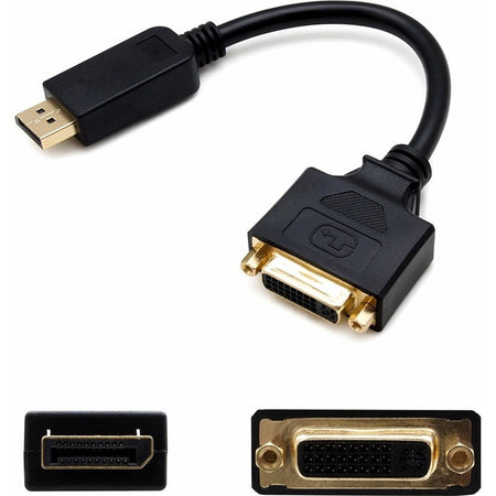 DisplayPort 1.2 Male to DVI-I (29 pin) Female Black Active Adapter For Resolution Up to 1920x1200 (WUXGA) - DP2DVIA