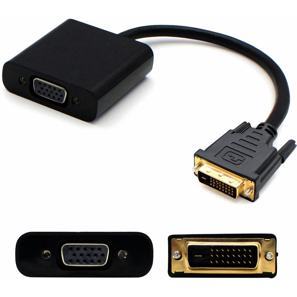DVI-D Single Link (18+1 pin) Male to VGA Female Black Active Adapter For Resolution Up to 1920x1200 (WUXGA) - DVIDS2VGAA