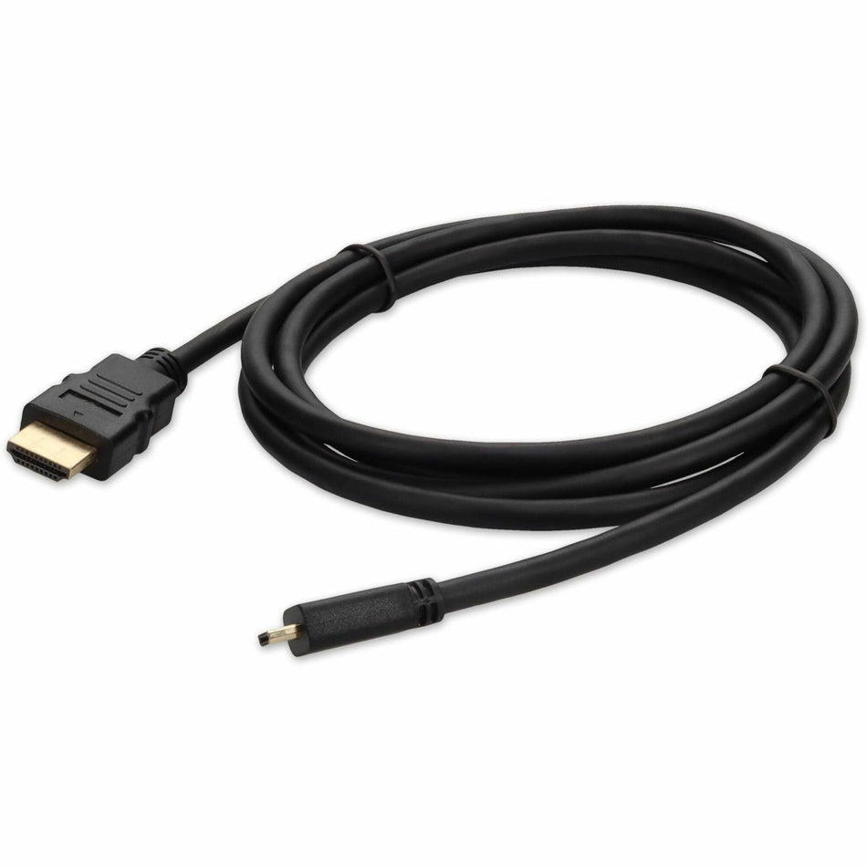 AddOn 3ft HDMI 1.4 Male to Micro-HDMI 1.4 Male Black Cable For Resolution Up to 4096x2160 (DCI 4K) - HDMI2MHDMI3