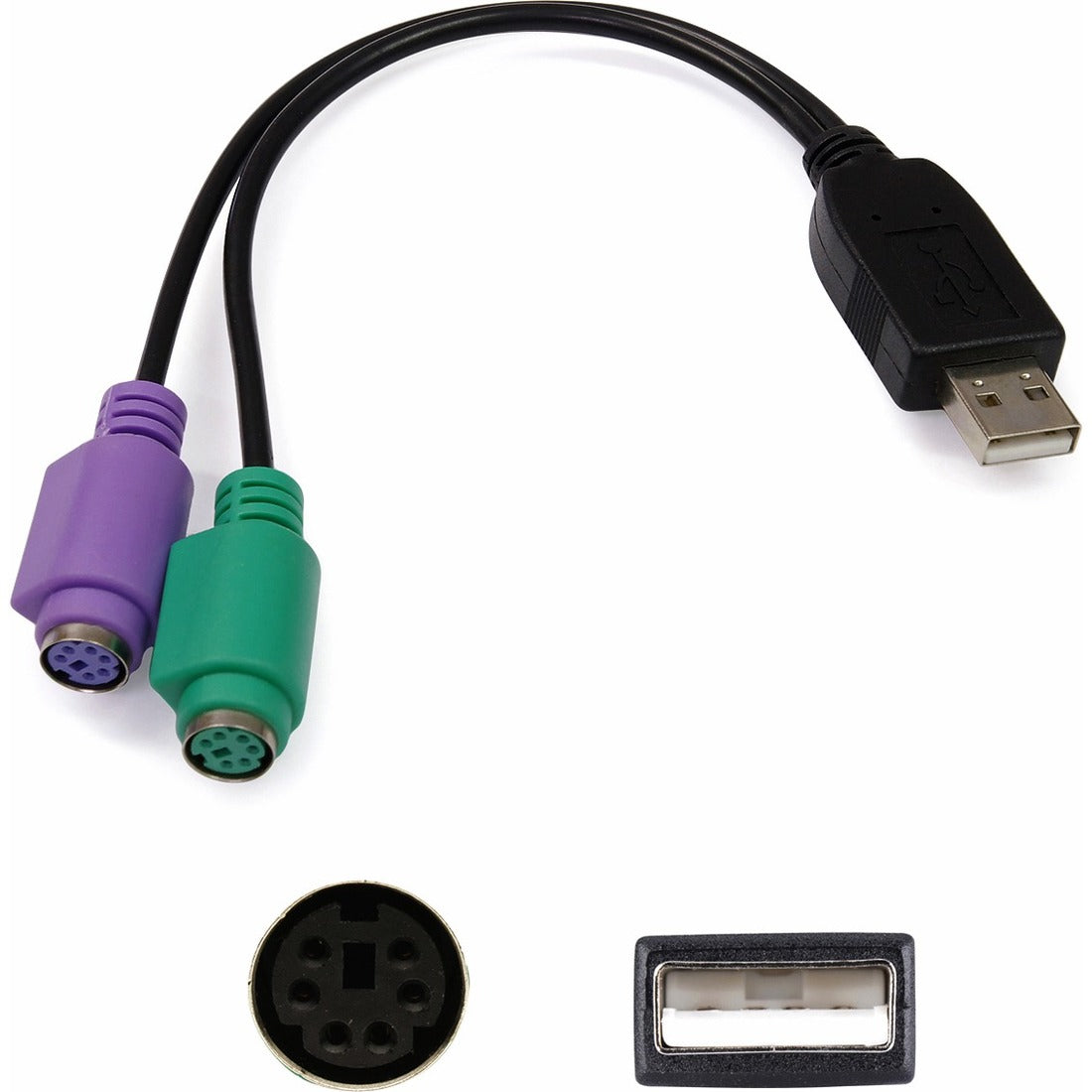 AddOn USB 2.0 (A) Male to PS/2 Female Gray Adapter - USB2PS2