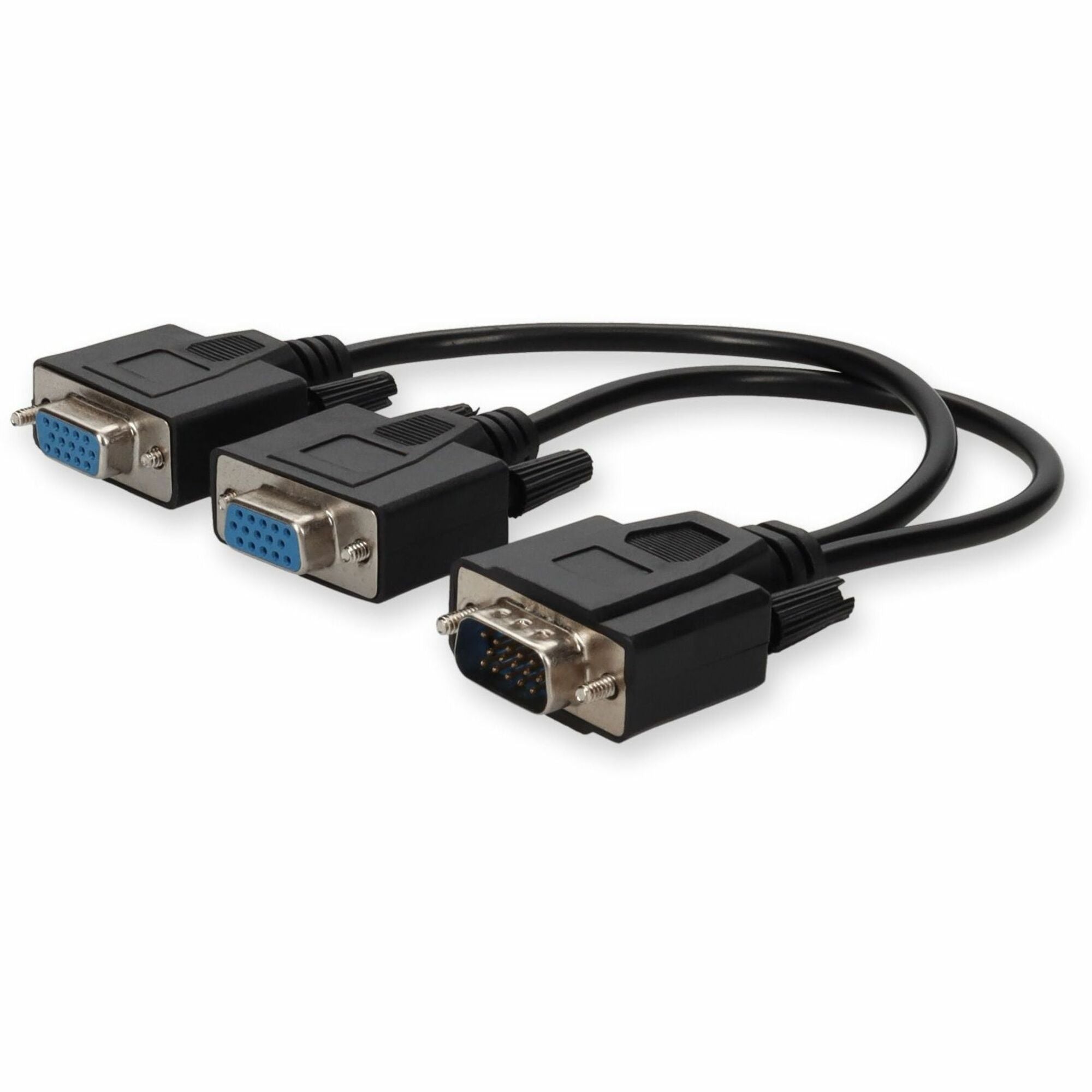AddOn VGA Male to 2xVGA Female Black Adapter For Resolution Up to 1920x1200 (WUXGA) - VGASPLMFF