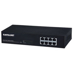 Intellinet Network Solutions 8-Port Fast Ethernet PoE+ Switch, 140 Watt Power Budget, Desktop - 560764