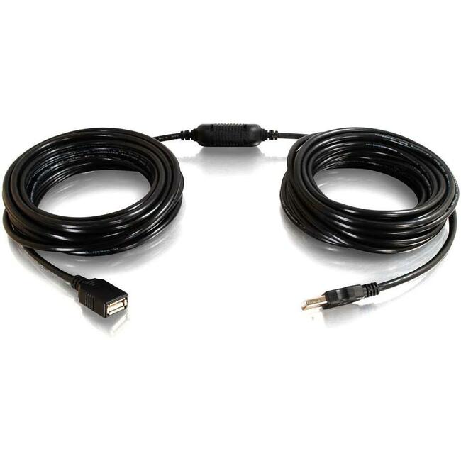 C2G 25ft USB Extension Cable - Active USB A to USB A Extension Cable with Center Boost - USB 2.0 - M/F - 38988