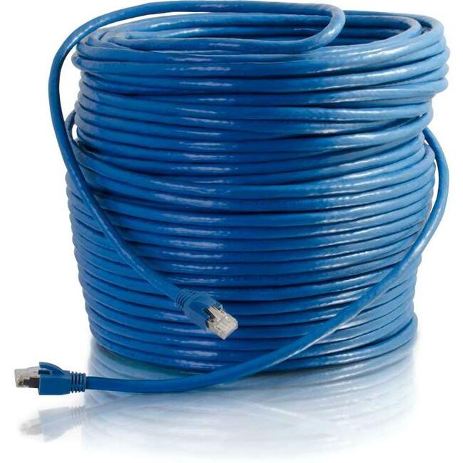 C2G 200ft Cat6 Ethernet Cable - Solid Shielded (STP) - Blue - 43122