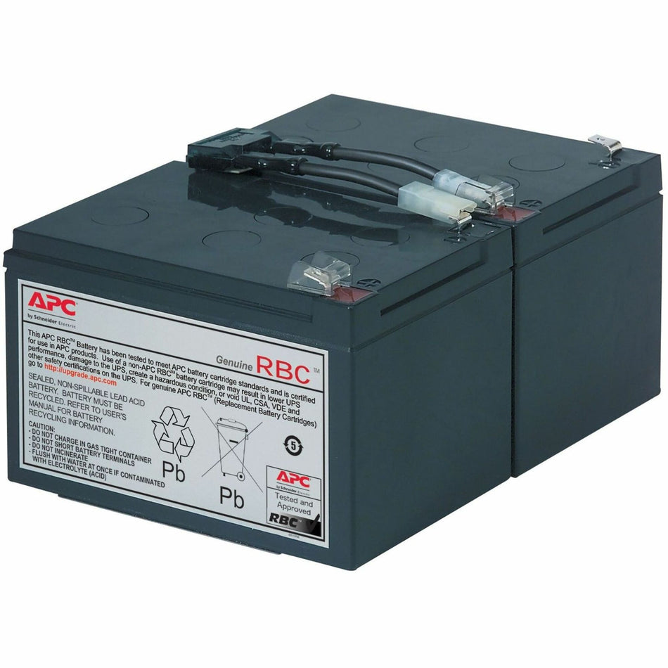 APC Replacement Battery Cartridge, VRLA battery, 11Ah, 12VDC, 2-year warranty - RBC6
