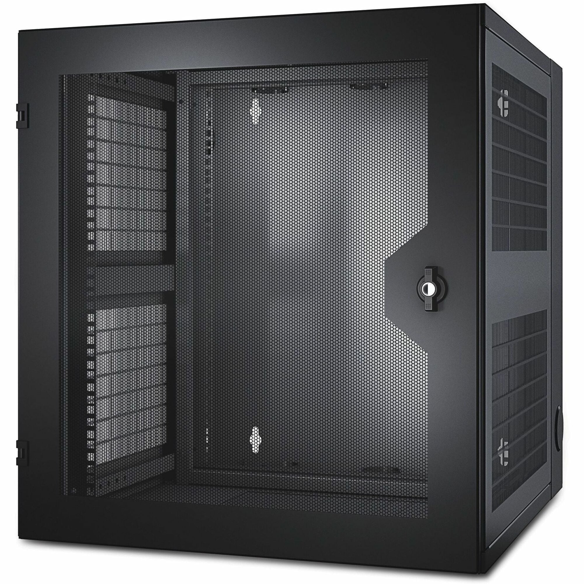 APC NetShelter 13U Wallmount Rack Cabinet Vented Door Double Hinged Server Depth - AR100HD