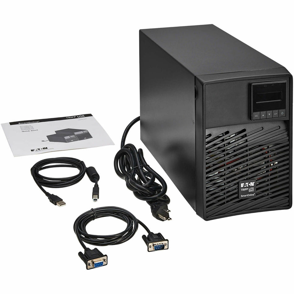Tripp Lite by Eaton series SmartOnline 1500VA 1350W 120V Double-Conversion UPS - 6 Outlets, Extended Run, Network Card Option, LCD, USB, DB9, Tower - SU1500XLCD