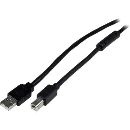 StarTech.com 65ft (20m) Active USB 2.0 A to B Cable, Long USB Cable, USB Printer Cable, 1x USB A (M), 1x USB B (M), Black - USB2HAB65AC