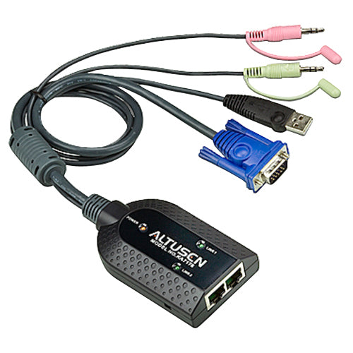 Aten USB Virtual Media KVM Adapter Cable with Audio (CPU Module) - 1280 x 1024 - 2 x Network (RJ-45) - 1 x USB1 x VGA-TAA Compliant - KA7178