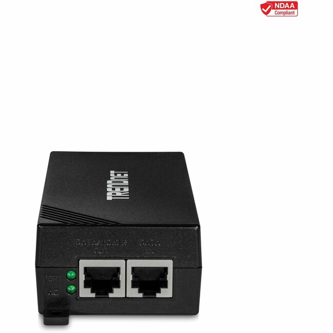 TRENDnet Gigabit Power Over Ethernet Plus Injector, Converts Non-Poe Gigabit To Poe+ Or PoE Gigabit, Supplies PoE (15.4W) Or PoE+ (30W) Power Network Distances Up To 100M (328 ft.), Black, TPE-115GI - TPE-115Gi