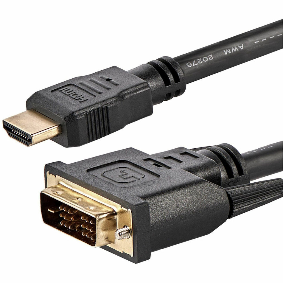 StarTech.com HDMI to DVI Cable - 6 ft / 2m - HDMI to DVI-D Cable - HDMI Monitor Cable - HDMI to DVI Adapter Cable - HDMIDVIMM6