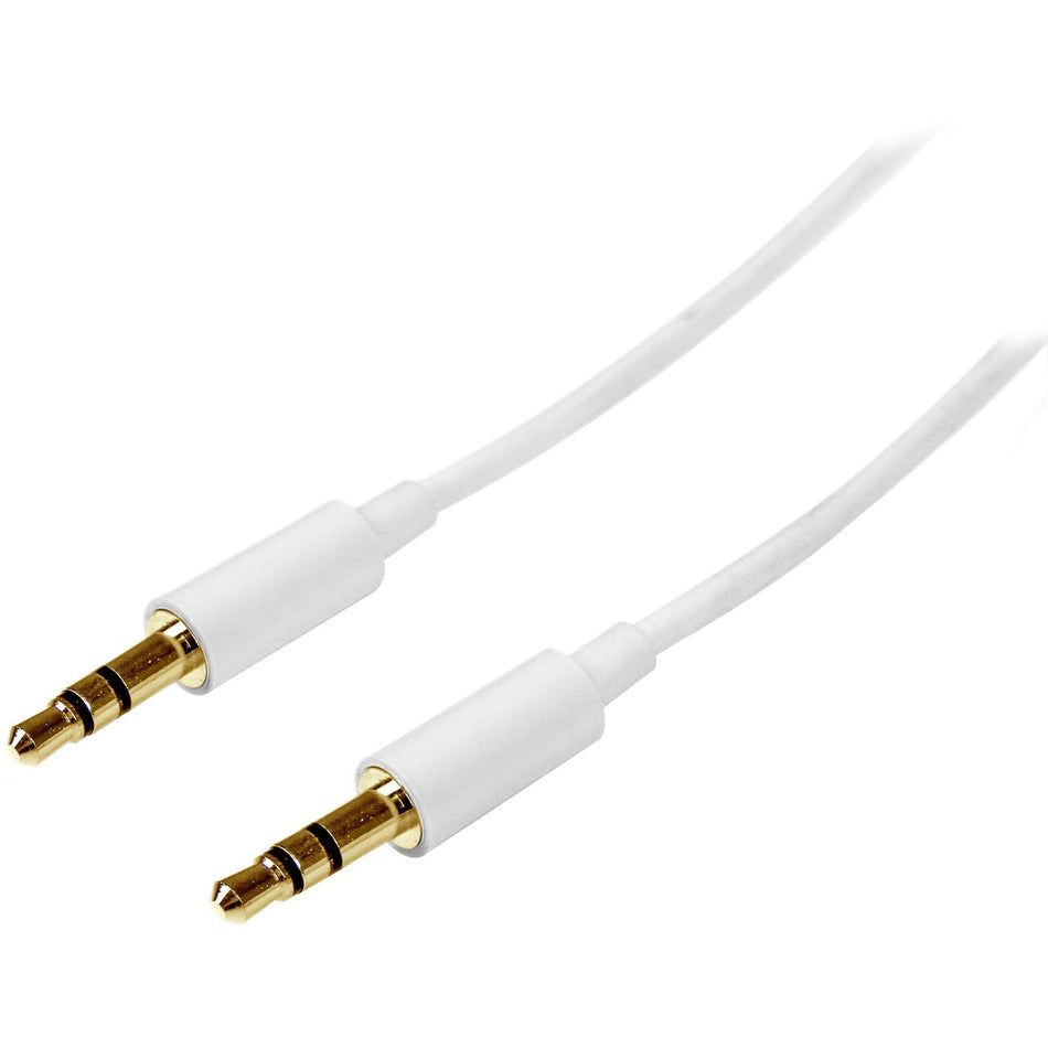 StarTech.com 2m White Slim 3.5mm Stereo Audio Cable - Male to Male - MU2MMMSWH