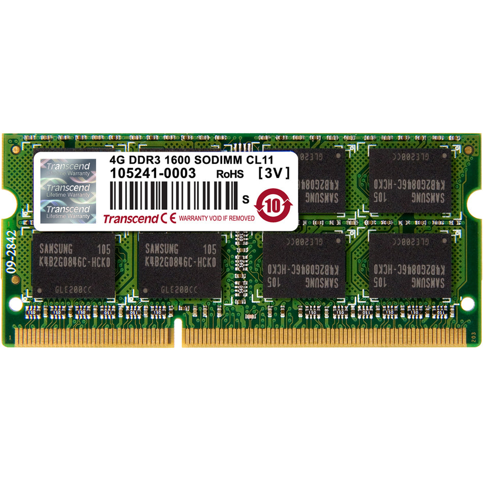 Transcend 4GB DDR3 1600 SO-DIMM CL11 2Rx8 - TS512MSK64V6N