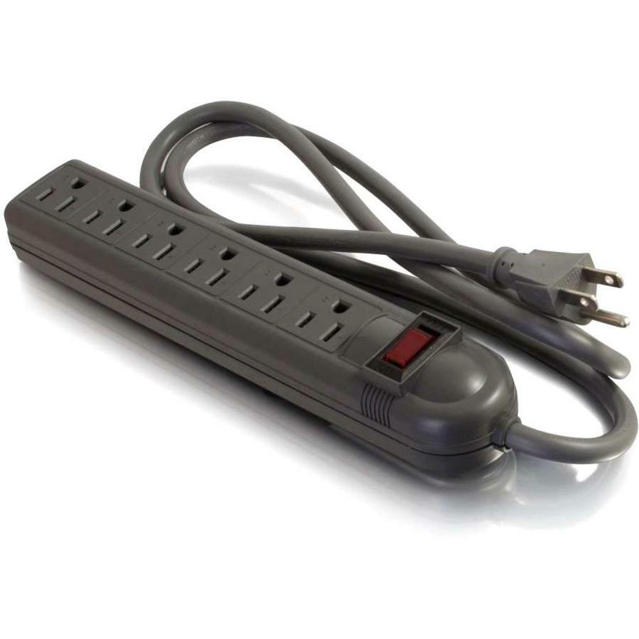 C2G 6-Outlet Power Strip with Surge Suppression - 29300