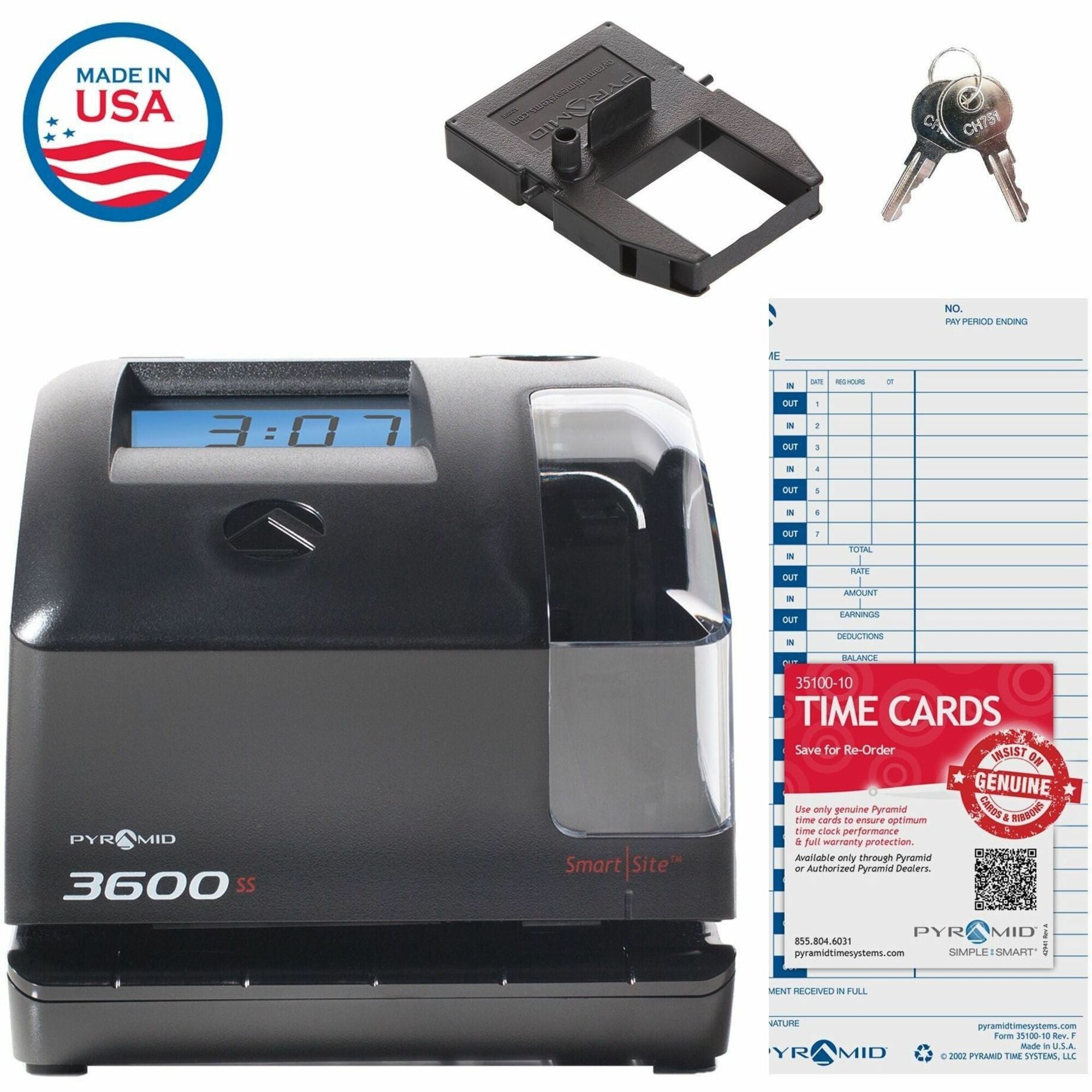 Pyramid Time Systems 3600SS Time Clock and Document Stamp - 3600SS