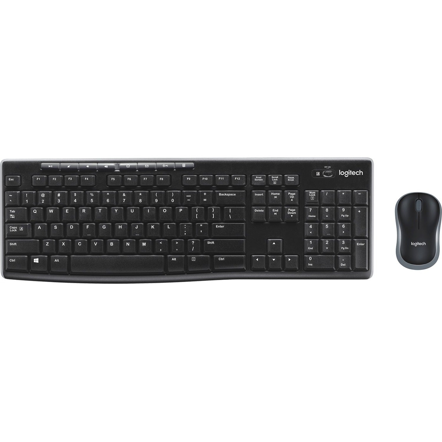 Logitech MK270 Wireless Keyboard and Mouse Combo for Windows, 2.4 GHz Wireless, Compact Mouse, 8 Multimedia and Shortcut Keys, 2-Year Battery Life, for PC, Laptop - 920-004536