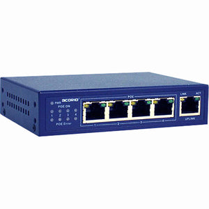 4XEM 4-Port PoE+(Plus) 25.5Watt 10/100Mbps Ethernet Switch 1.0 Gbps bandwidth 744K packet forward rate - 4XLS5004P255