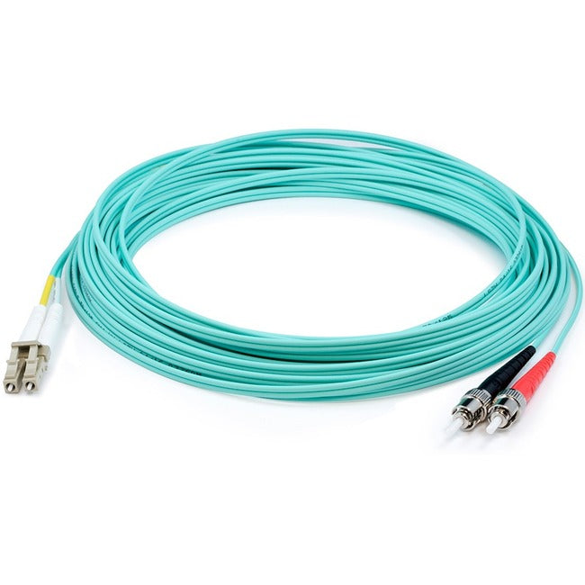 AddOn 1m LC (Male) to ST (Male) Aqua OM4 Duplex Fiber OFNR (Riser-Rated) Patch Cable - ADD-ST-LC-1M5OM4