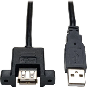 Tripp Lite by Eaton 6 Inch Panel Mount USB 2.0 Extension Cable USB A to Panel Mount A Male/Female - U024-06N-PM