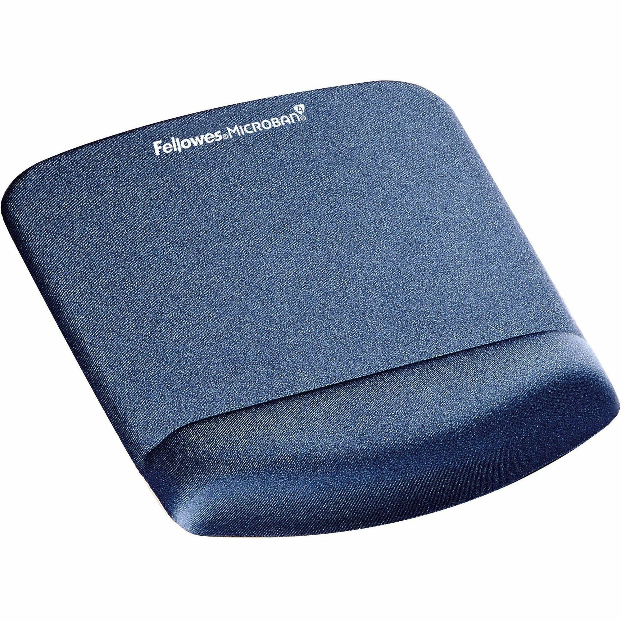 Fellowes&reg; PlushTouch™ Foam Mouse Pad Wrist Support with MICROBAN&reg; - Blue (9287301) - 9287301