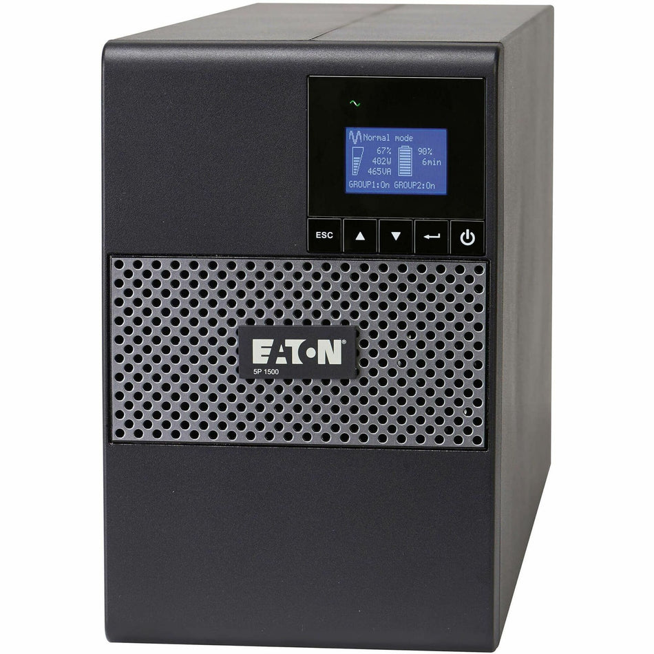 Eaton 5P 1440VA 1100W 120V Line-Interactive UPS, 5-15P, 8x 5-15R Outlets, True Sine Wave, Cybersecure Network Card Option, Tower - Battery Backup - 5P1500