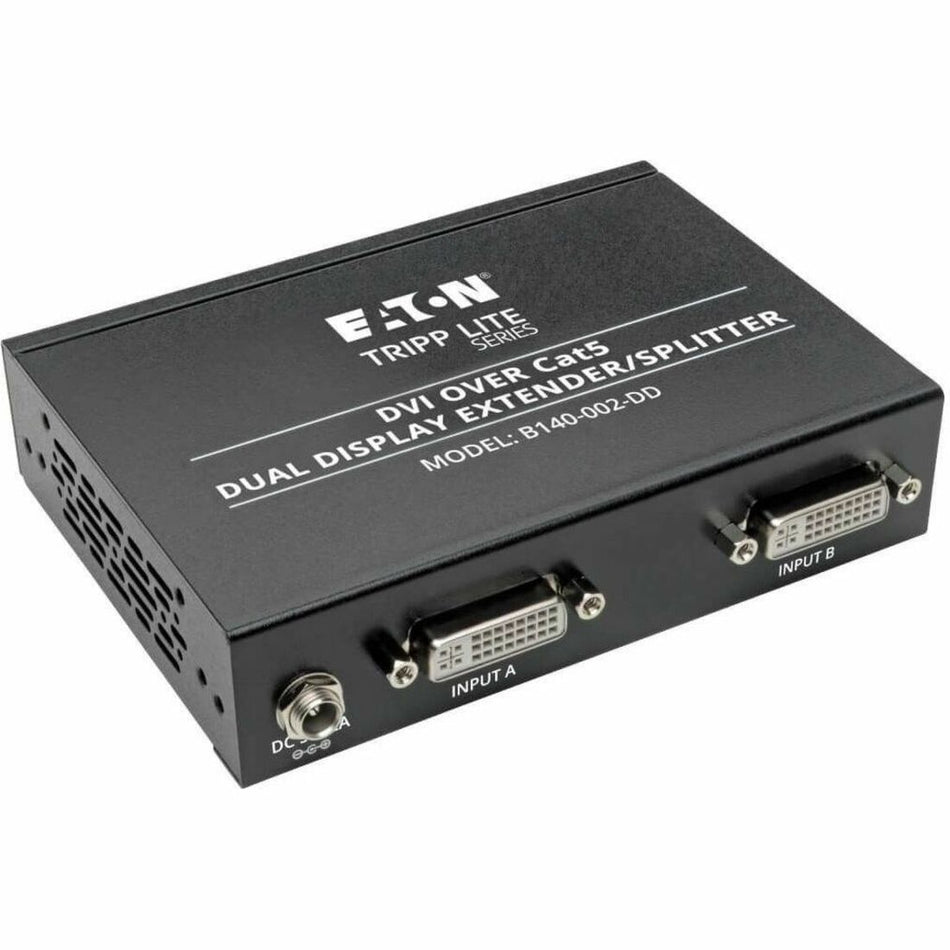 Tripp Lite by Eaton 2-Port DVI over Cat5/6 Splitter/Extender Box-Style Transmitter for Video Dual-Display DVI-D 200 ft. (60 m) TAA - B140-002-DD