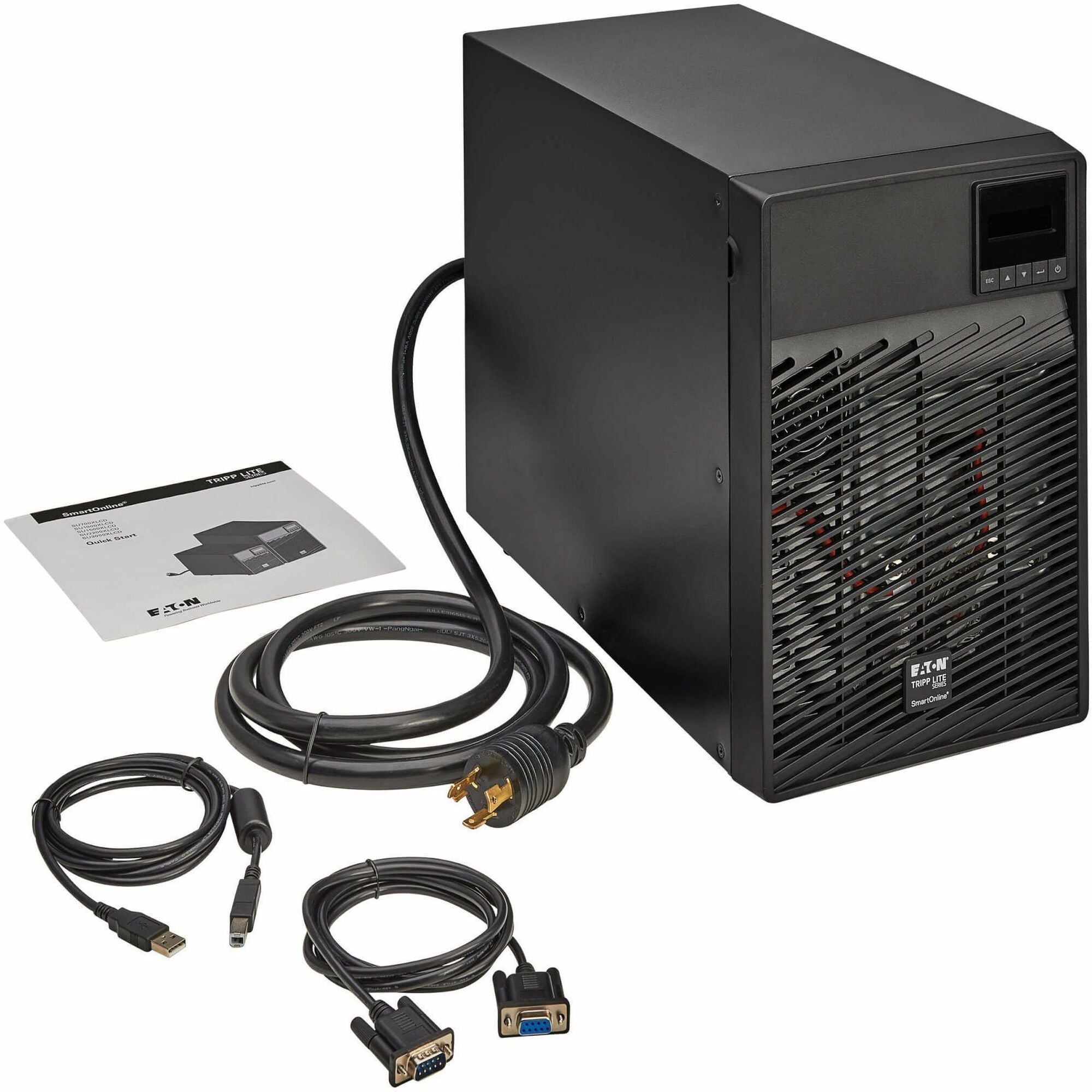 Tripp Lite by Eaton series UPS SmartOnline 3000VA 2700W 120V Double-Conversion UPS - 5 Outlets Extended Run Network Card Option LCD USB DB9 Tower - SU3000XLCD