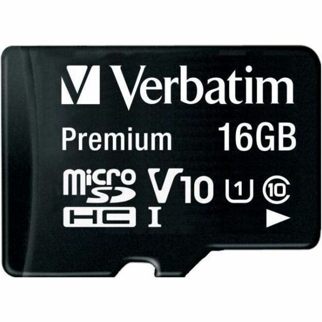 16GB Premium microSDHC Memory Card with Adapter, UHS-I V10 U1 Class 10 - 44082