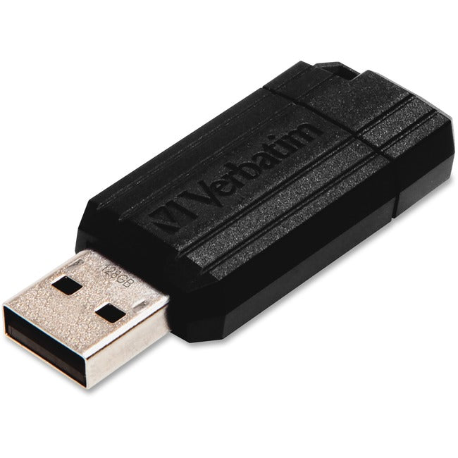 128GB PinStripe USB Flash Drive - Black - 49071