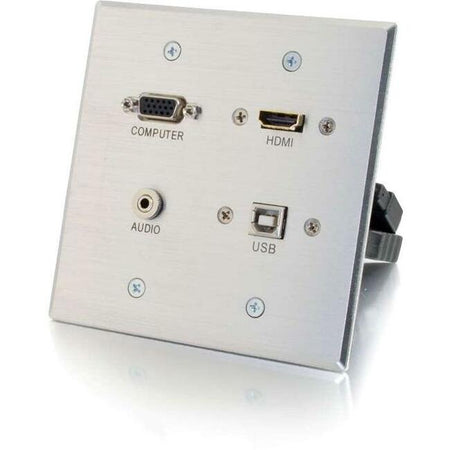C2G HDMI, VGA, 3.5mm Audio and USB Pass Through Wall Plate - Double Gang - 39703