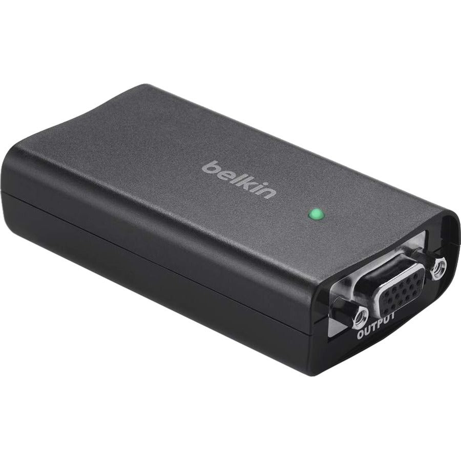 Belkin HDMI to VGA + 3.5mm Audio Adapter Video Converter - Black - 1 x HDMI (Type A) Digital Audio/Video - 1 x HD-15 Female VGA, 1 x Mini-phone Stereo Audio - 1920 x 1080 Supported - Black - F2CD053