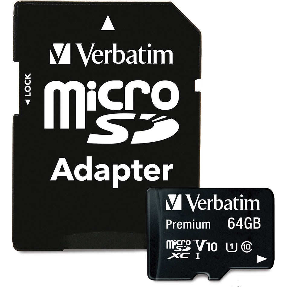 64GB Premium microSDXC Memory Card with Adapter, UHS-I V10 U1 Class 10 - 44084