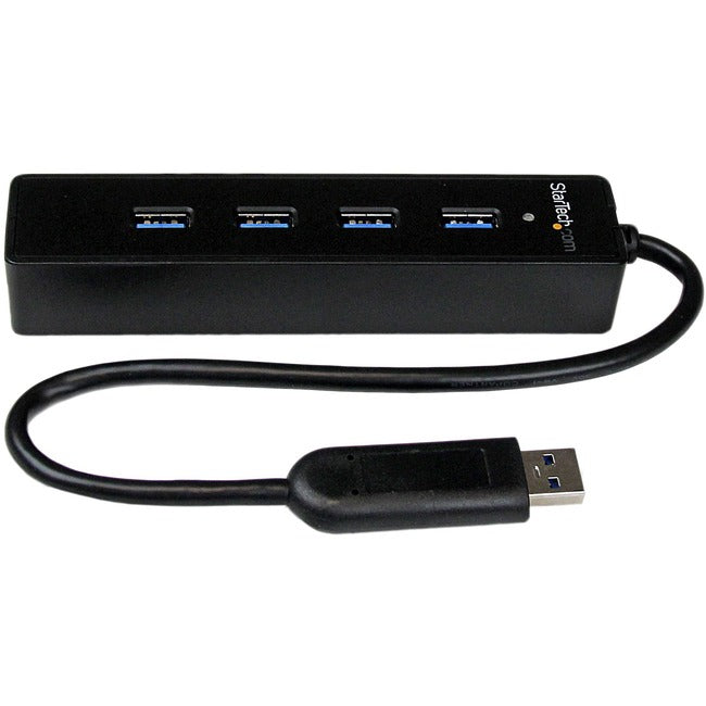 StarTech.com 4 Port Portable SuperSpeed USB 3.0 Hub with Built-in Cable - 5Gbps - ST4300PBU3