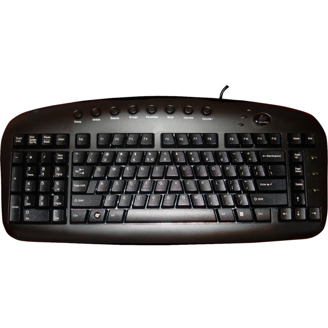 LEFT HANDED Ergonomic KEYBOARD WIRED USB BLACK - KBS-29BLK